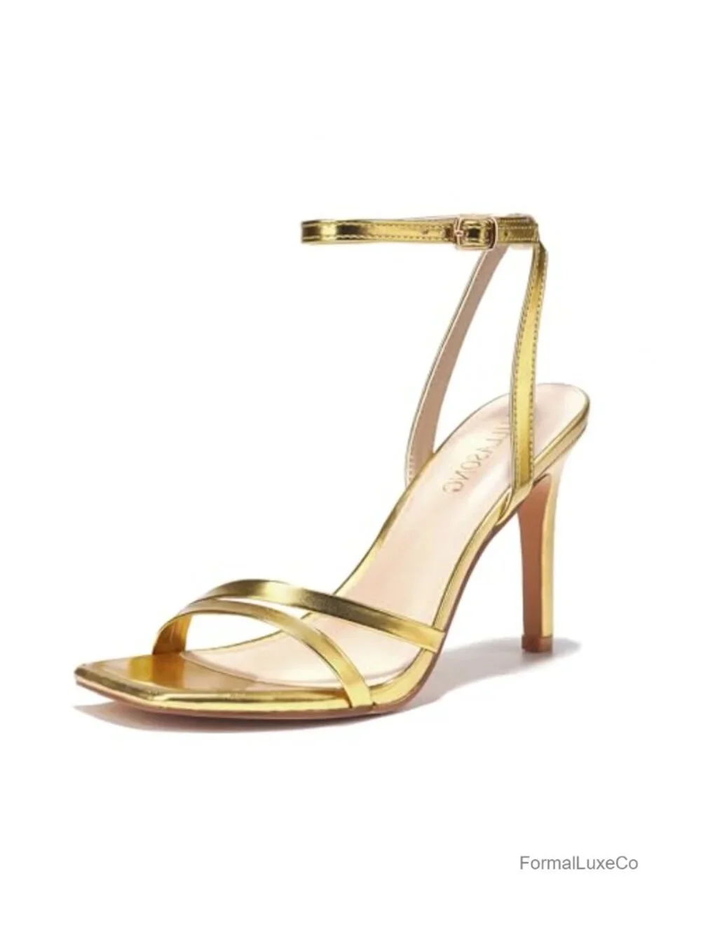 Strappy Ankle Strap High Heels 3.5 Inch Heeled Square Open Toe Sandals